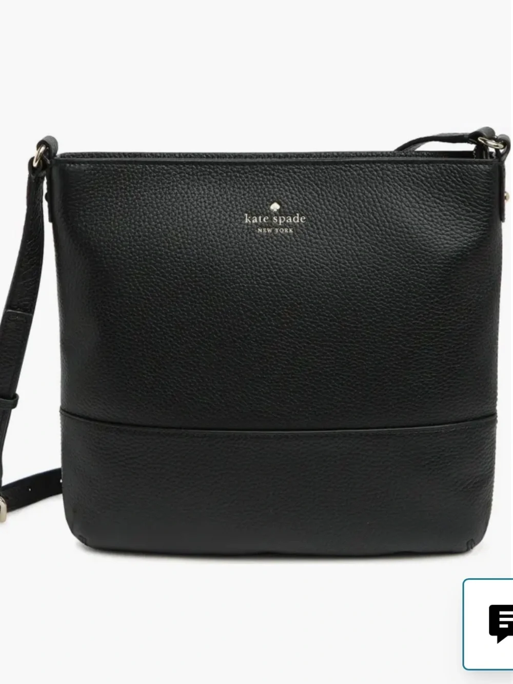 Kate Spade Black Leather Crossbody Bag Strap Southport Avenue Cora Minimalist